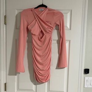 Oh Polly Blush Long Sleeve Dress